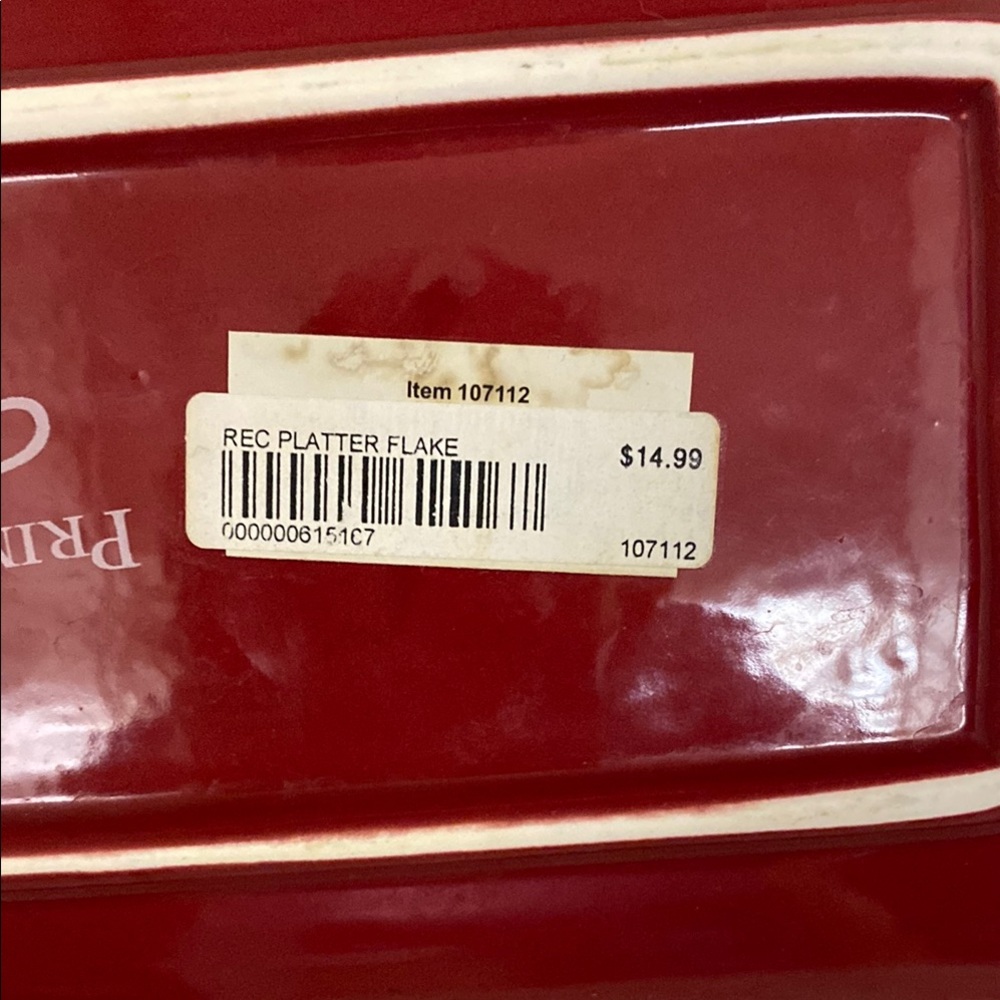 Red Snowflake Rectangular Plate - Picture 5 of 6